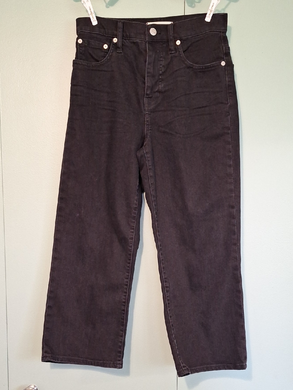 Madewell Black Slime Wide Leg Crop Pant Size 26